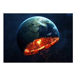 Plakat Ziemia podczas wybuchu
