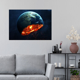 Plakat Ziemia podczas wybuchu