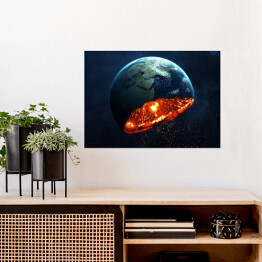 Plakat samoprzylepny Ziemia podczas wybuchu