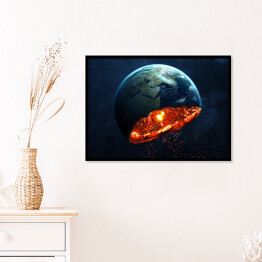 Plakat w ramie Ziemia podczas wybuchu