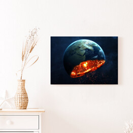 Obraz na płótnie Ziemia podczas wybuchu