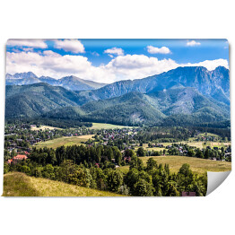 Fototapeta samoprzylepna Krajobraz Tatr, widok na Zakopane ze szczytu Gubałówki