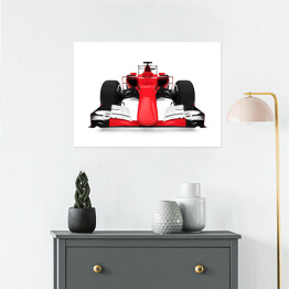 Plakat Samochód wyścigowy Formuły 1 - grafika na białym tle