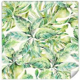 Tapeta samoprzylepna w rolce Egzotyczne liście w przygaszonych barwach