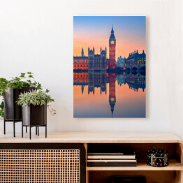 Obraz na płótnie Big Ben w Londynie w promieniach zachodzącego słońca