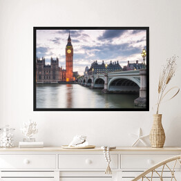 Obraz w ramie Big Ben i Pałac Westminsterski w Londynie, Wielka Brytania