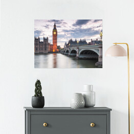 Plakat samoprzylepny Big Ben i Pałac Westminsterski w Londynie, Wielka Brytania