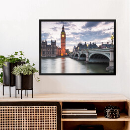 Obraz w ramie Big Ben i Pałac Westminsterski w Londynie, Wielka Brytania