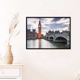Plakat w ramie Big Ben i Pałac Westminsterski w Londynie, Wielka Brytania