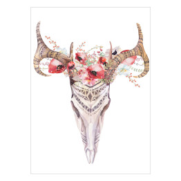 Plakat Akwarela - czaszka jelenia