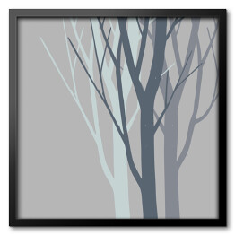 Obraz w ramie Zarys gałęzi drzewa na jasnym tle