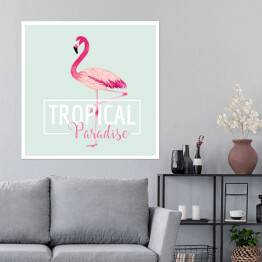 Plakat samoprzylepny Tropikalny ptak - flaming