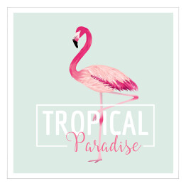 Plakat samoprzylepny Tropikalny ptak - flaming