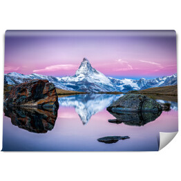Fototapeta winylowa zmywalna Stellisee i Matterhorn w Szwajcarskich Alpach blisko Zermatt, Szwajcaria