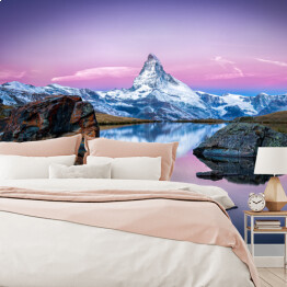 Fototapeta winylowa zmywalna Stellisee i Matterhorn w Szwajcarskich Alpach blisko Zermatt, Szwajcaria