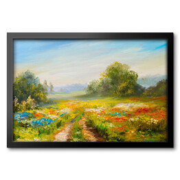 Obraz w ramie Kolorowe polne kwiaty