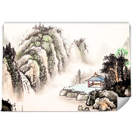 Chiński pejzaż górski w sennym klimacie