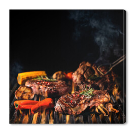 Obraz na płótnie Steki z wołowiny z grilla