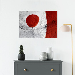 Plakat samoprzylepny Abstrakcyjny biało czerwony obraz