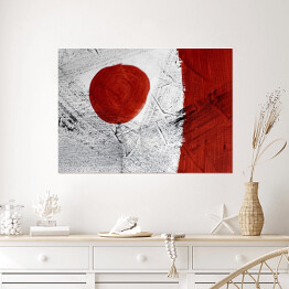 Plakat samoprzylepny Abstrakcyjny biało czerwony obraz