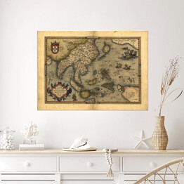 Plakat samoprzylepny Archiwalne mapy z wyspami