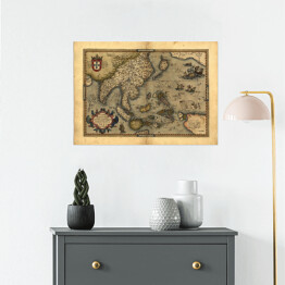 Plakat samoprzylepny Archiwalne mapy z wyspami