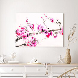 Obraz na płótnie Gałązka kwitnącej wiśni 