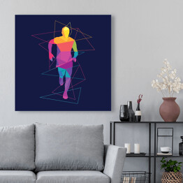 Obraz na płótnie Kolorowa sylwetka biegacza