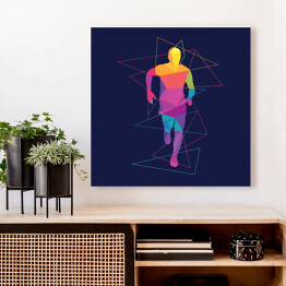 Obraz na płótnie Kolorowa sylwetka biegacza