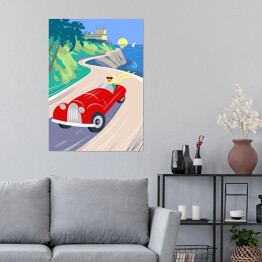 Plakat samoprzylepny Riviera Francuska - nadmorska droga