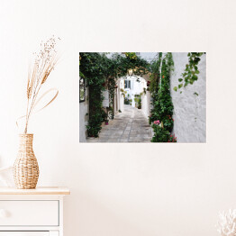 Plakat Piękny widok malowniczej wąskiej uliczki we Włoszech