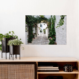 Plakat samoprzylepny Piękny widok malowniczej wąskiej uliczki we Włoszech