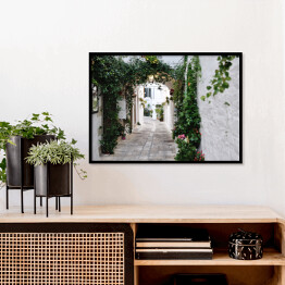 Plakat w ramie Piękny widok malowniczej wąskiej uliczki we Włoszech