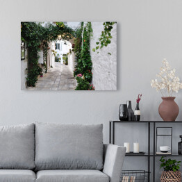 Obraz na płótnie Piękny widok malowniczej wąskiej uliczki we Włoszech