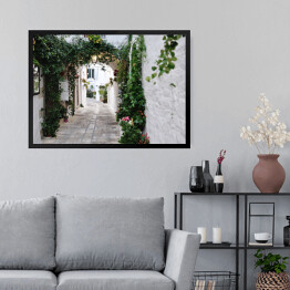 Obraz w ramie Piękny widok malowniczej wąskiej uliczki we Włoszech