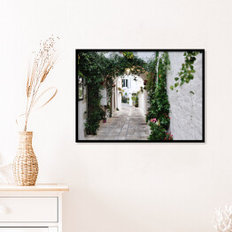 Plakat w ramie Piękny widok malowniczej wąskiej uliczki we Włoszech