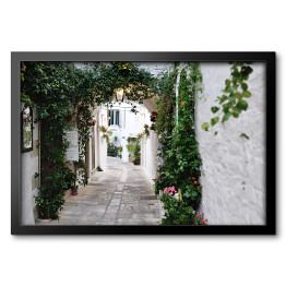 Obraz w ramie Piękny widok malowniczej wąskiej uliczki we Włoszech