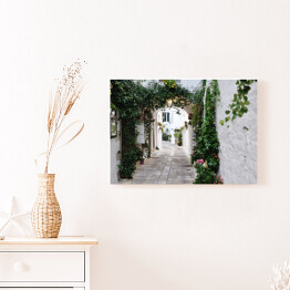 Obraz na płótnie Piękny widok malowniczej wąskiej uliczki we Włoszech