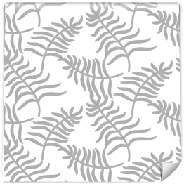 Tapeta winylowa zmywalna w rolce Szare liście palmy na białym tle