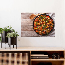 Plakat Warzywa na parze - bakłażan, papryka, pomidory, cukinia, cebula 