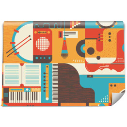 Fototapeta winylowa zmywalna Instrumenty muzyczne - kolorowa ilustracja