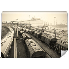 Fototapeta Infrastruktura kolejowa - przemysłowy krajobraz