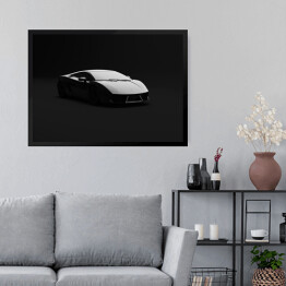 Obraz w ramie Czarny luksusowy sportowy samochód 