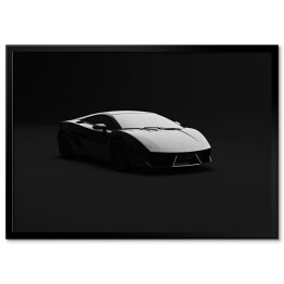 Plakat w ramie Czarny luksusowy sportowy samochód 