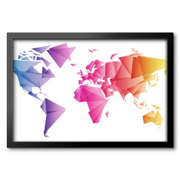Kolorowa mapa świata w geometryczne trójkąty