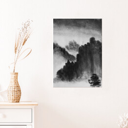 Plakat Chińskie góry we mgle