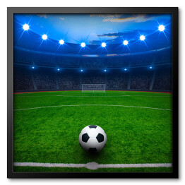 Obraz w ramie Piłka na zielonym stadionie