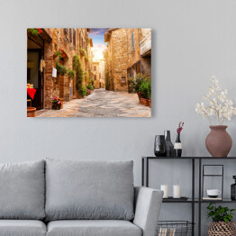 Obraz na płótnie Kolorowa ulica w Pienzie, Toskania, Włochy