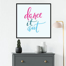 Plakat w ramie "Zatańczmy" - kolorowa typografia