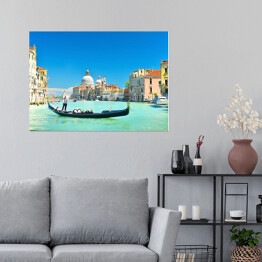 Plakat Wenecja - gondola na tle architektury